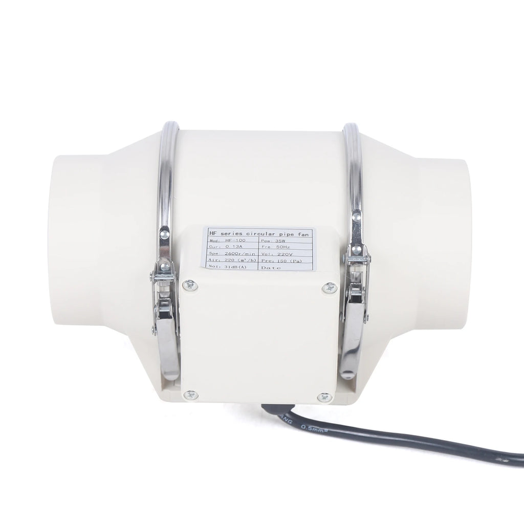 220V Exhaust Fan Silent Duct Ventilation Fan 2600RPM Duct Fan Pipe Extractor for Kitchen Bathroom Toilet (HF-100/HF-150/HF-200)
