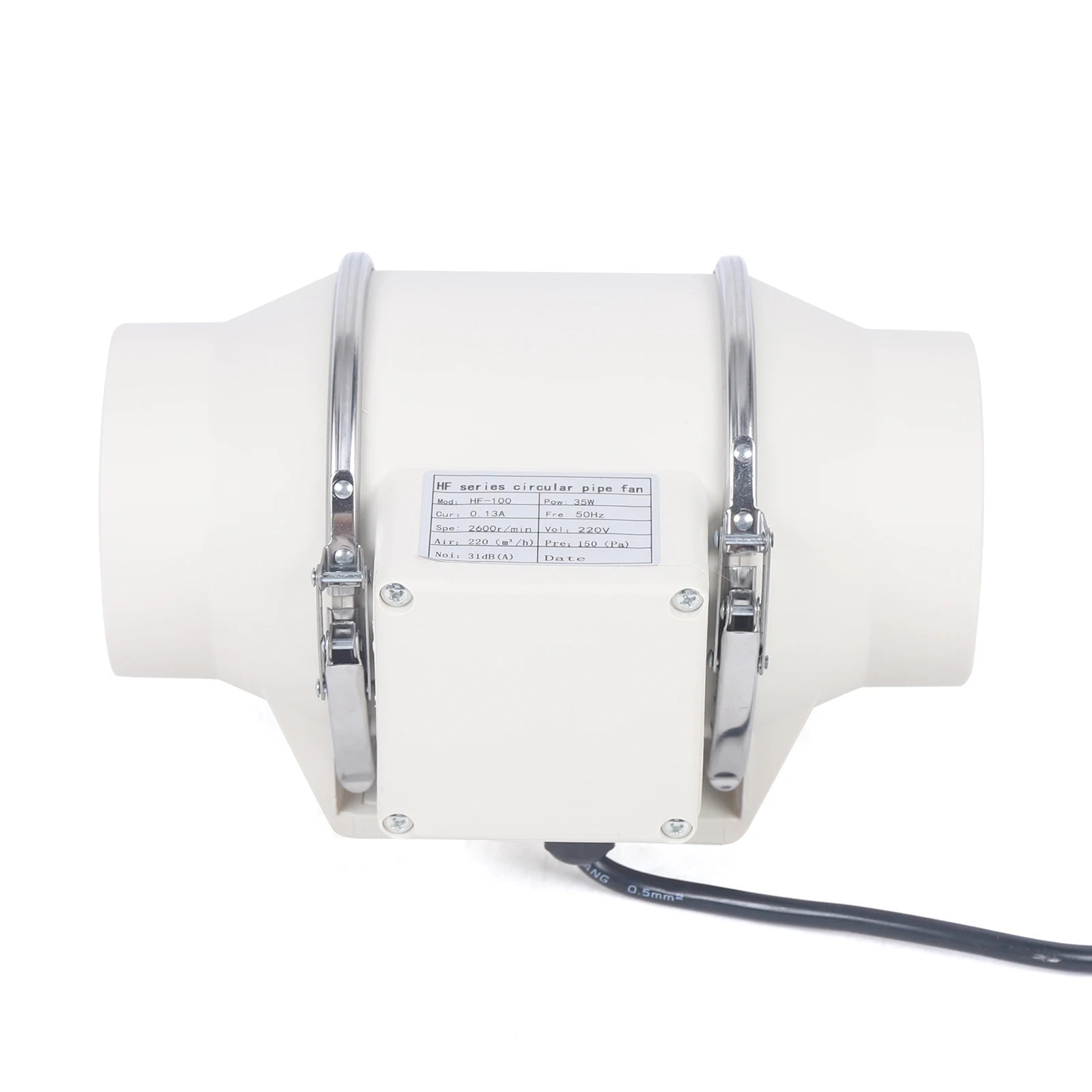 220V Exhaust Fan Silent Duct Ventilation Fan 2600RPM Duct Fan Pipe Extractor for Kitchen Bathroom Toilet (HF-100/HF-150/HF-200)