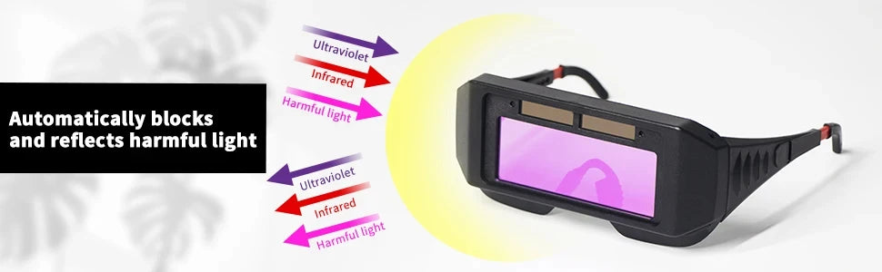 Lunettes de soudure auto-obscurcissantes solaires ultra-légères 60g compatibles TIG MIG MMA — zone-bricolage.com