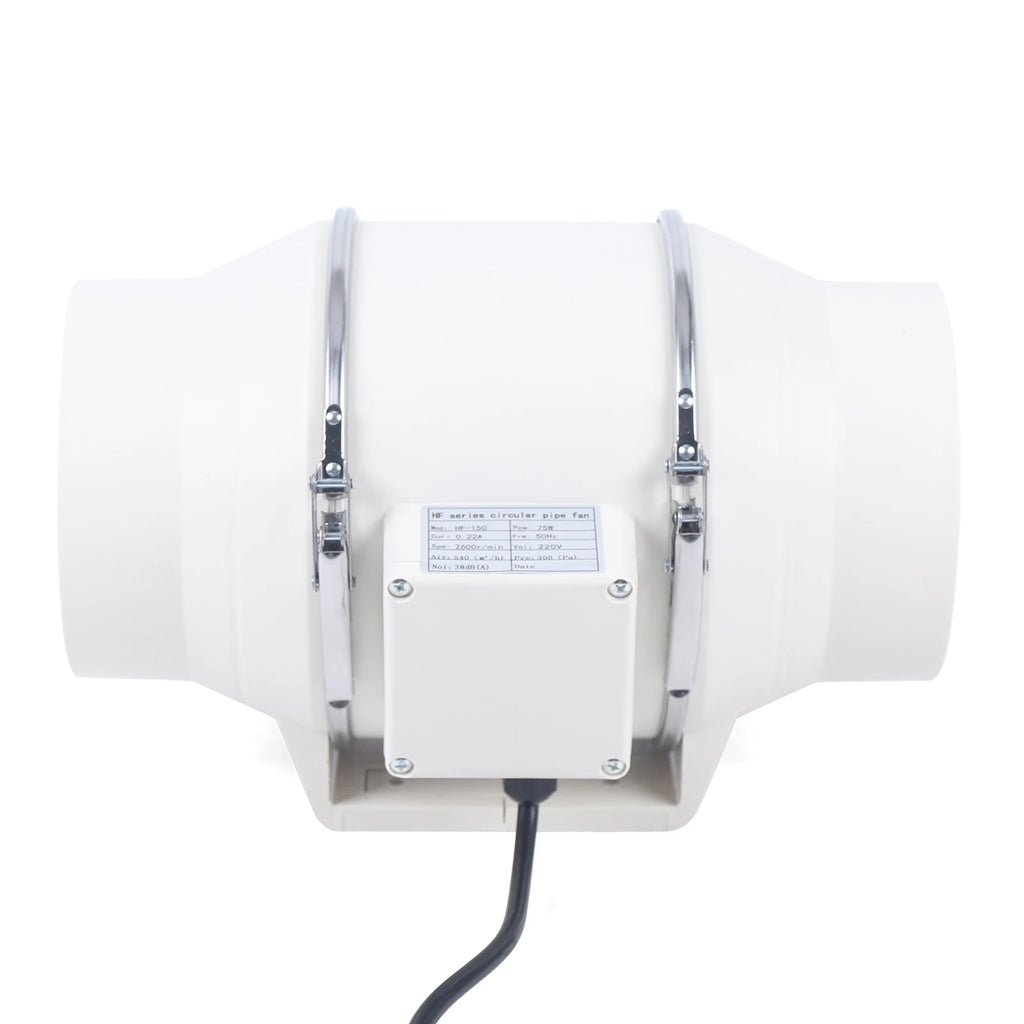 220V Exhaust Fan Silent Duct Ventilation Fan 2600RPM Duct Fan Pipe Extractor for Kitchen Bathroom Toilet (HF-100/HF-150/HF-200)