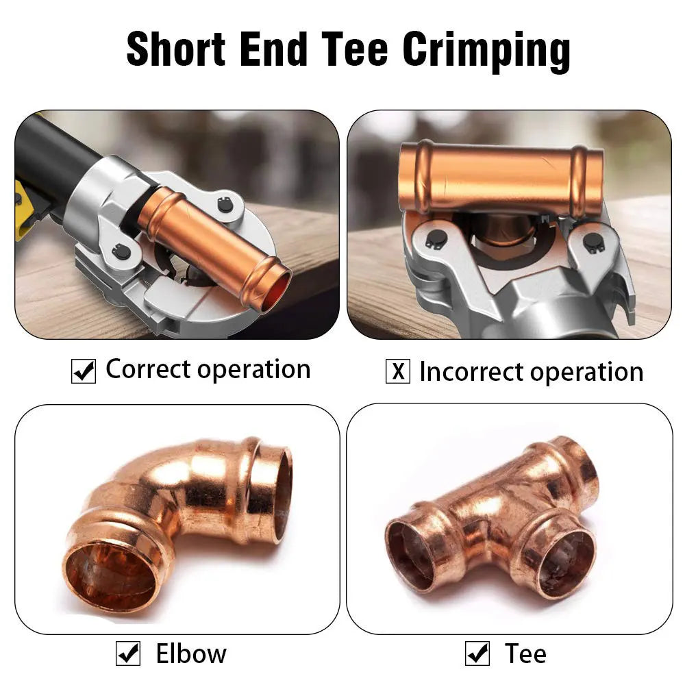 Hydraulic Pipe Crimping Tool Adjustable Crimper with Heavy-Duty Pressure for Copper Stainless Steel PEX Pipes TH V12/15/18/22/28