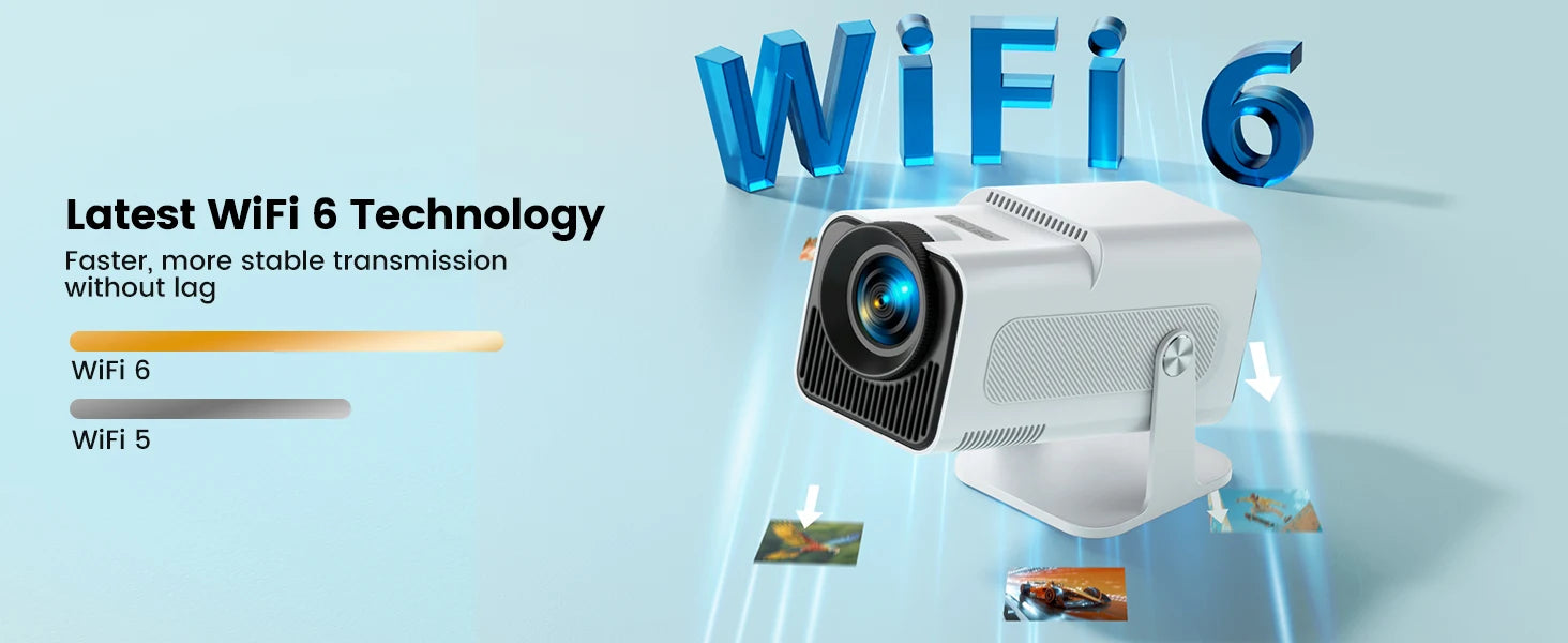 TOPTRO Mini Portable Projector 4K Support 20000 Lumens Full HD 1080P Native 270° Rotating Projector Home Theater Projector