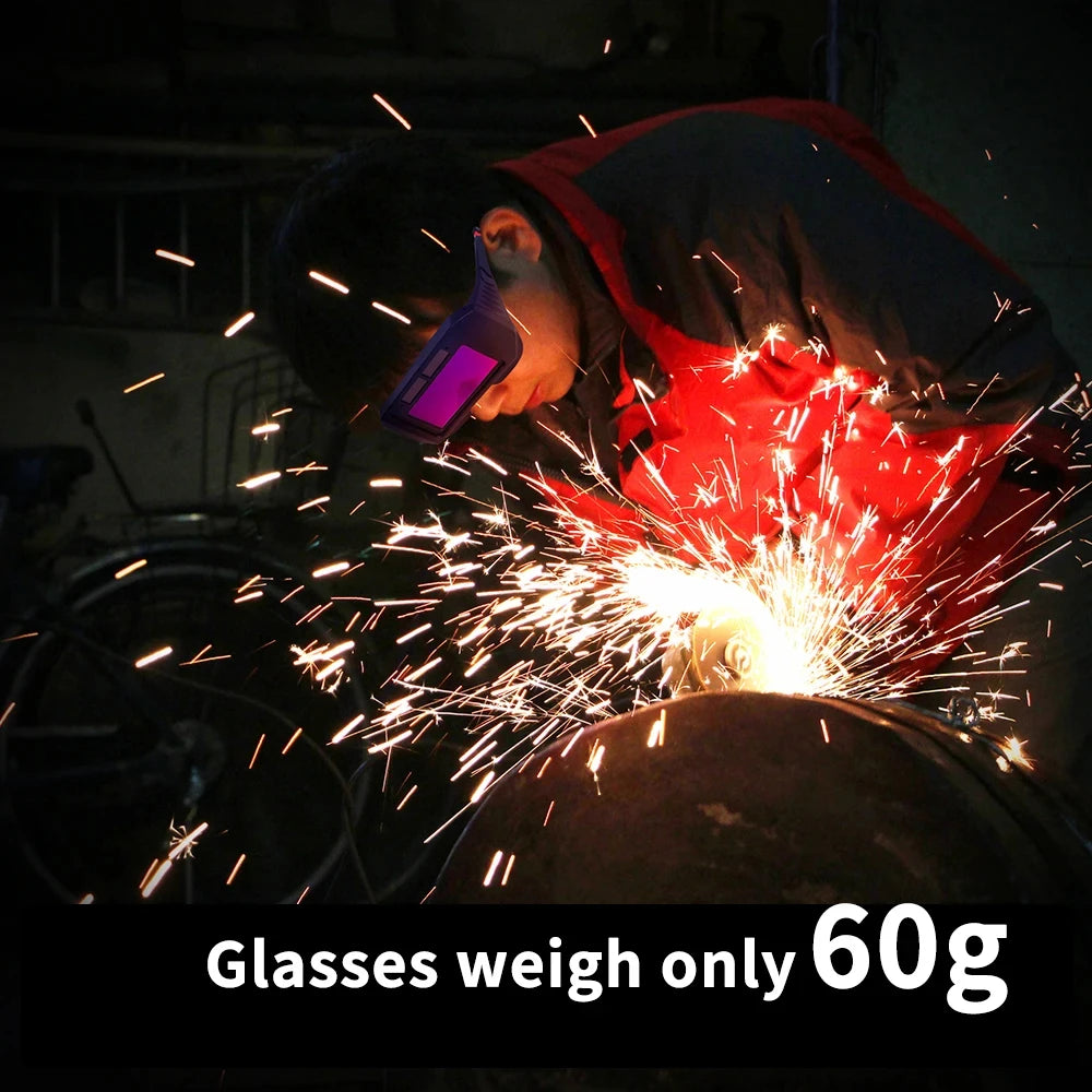Lunettes de soudure auto-obscurcissantes solaires ultra-légères 60g compatibles TIG MIG MMA — zone-bricolage.com