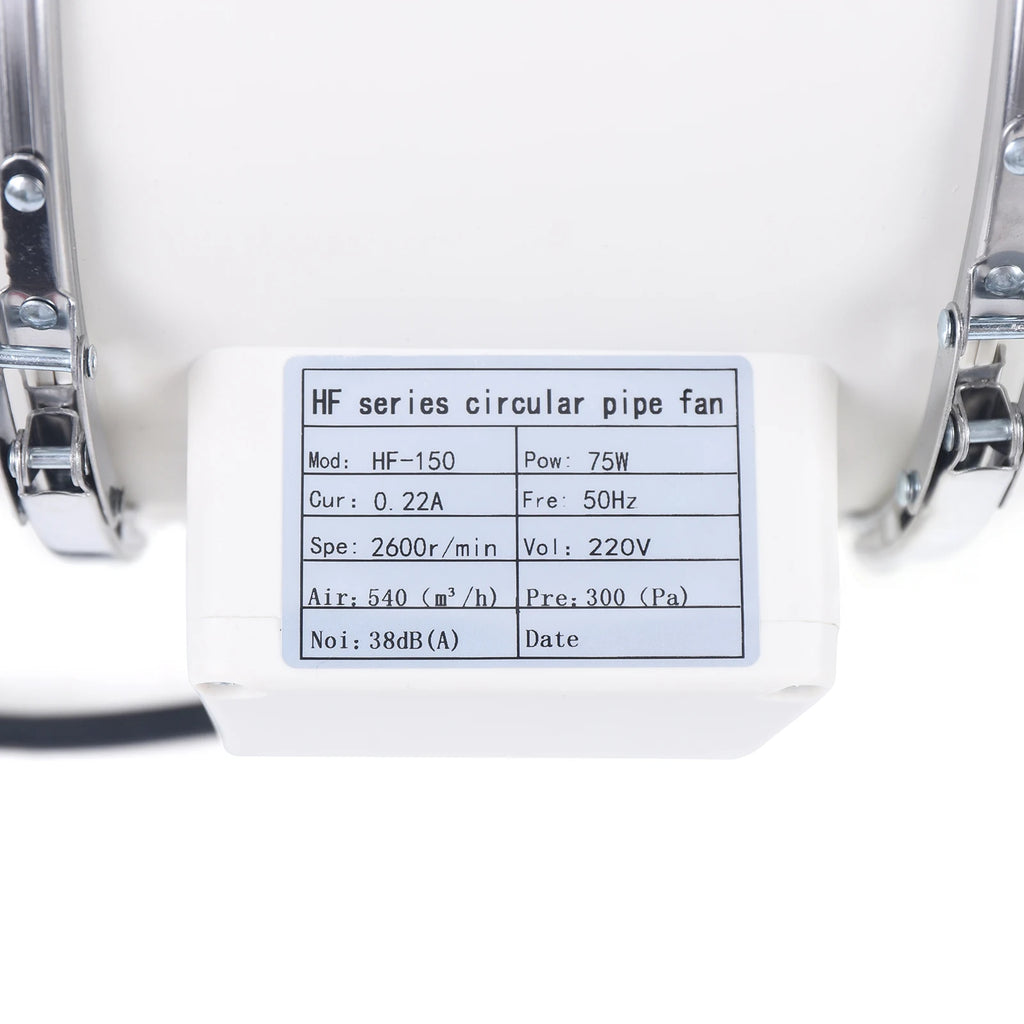 220V Exhaust Fan Silent Duct Ventilation Fan 2600RPM Duct Fan Pipe Extractor for Kitchen Bathroom Toilet (HF-100/HF-150/HF-200)