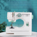 portable Sewing Machine for Beginners with 12 Stitches Pattern LED Light Foot Pedal Double Thread Sewing Kits  Plugged In 220V