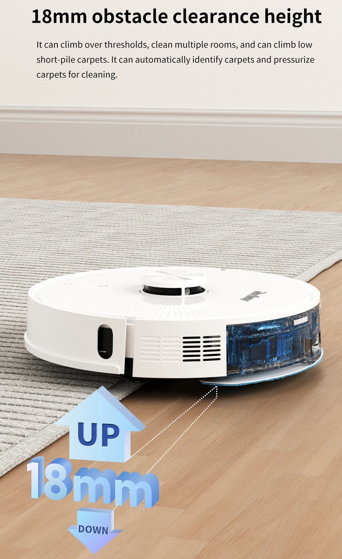 Redkey R10 Robot Vacuum Cleaner 2-in-1 Auto Vacuum Mop Wiping Function LiDAR Navigation Strong 4000Pa Suction Power 4 L Dust Bag