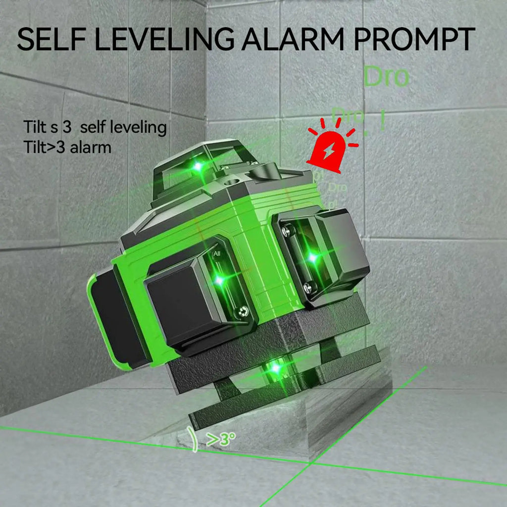 4D 16-Line Self-Leveling Laser Level, USB Rechargeable Cross Line Tool for Construction Tiling, Flooring,Drywall, Wall Alignment