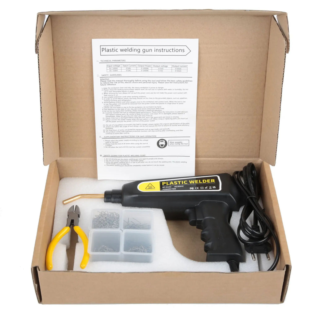 New Plastic Welding Gun Car Bumper Repair Welder Heat Laminator Bumper Repair Kit 400Pcs Repair Nail Multi-function Welder