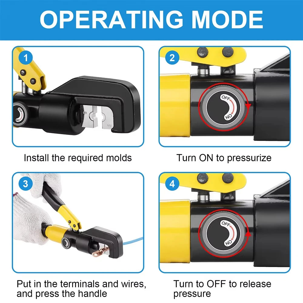 YQK-70 Hydraulic Crimping Tools 10T Cable Lug Crimper Plier Hand Hydraulic Compression Tool Electrical Terminal Cable Wire Tool