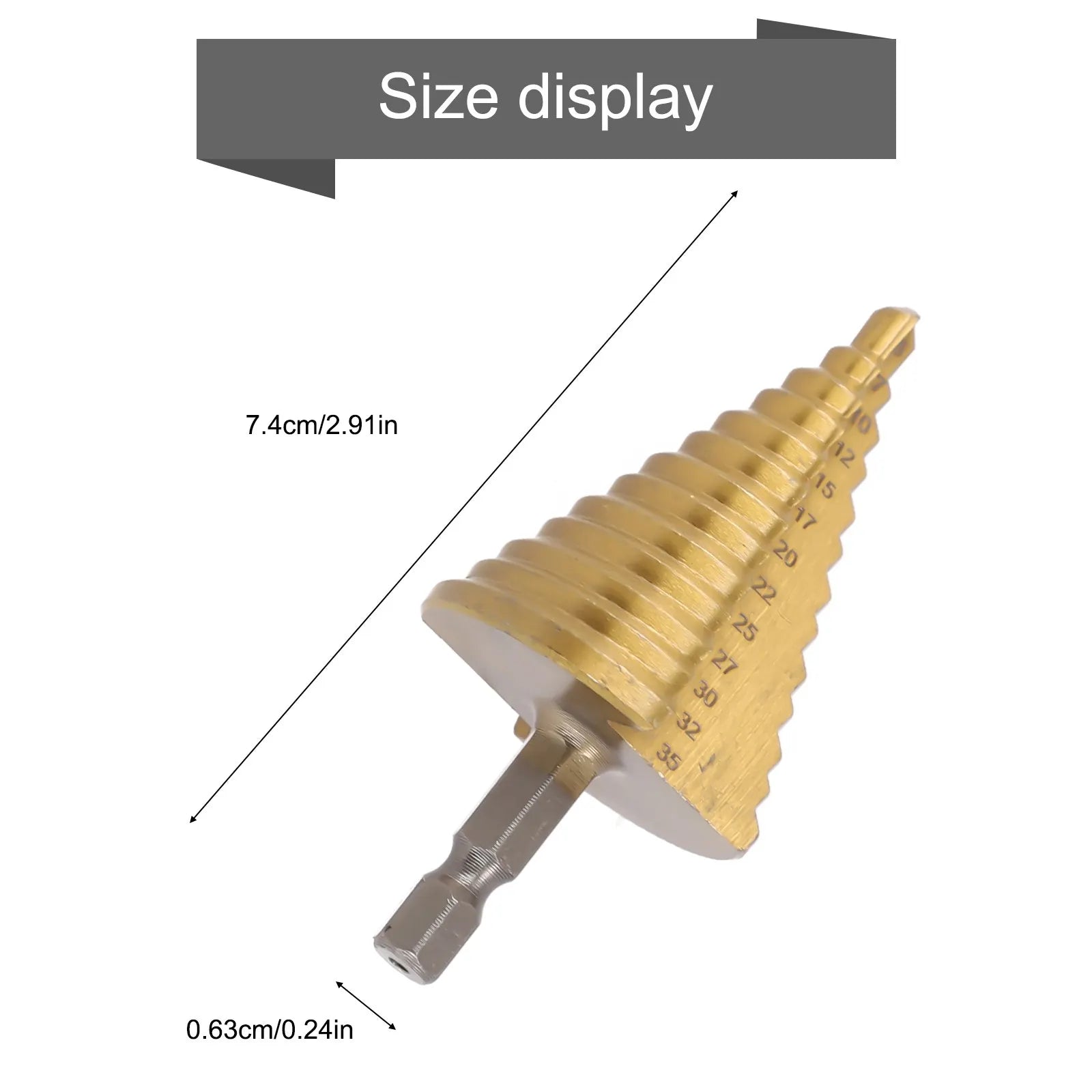 HSS Step Drill Bit Straight Groove Titanium Coated Wood Metal Hole Cutter 13 Steps Multiple Hole Cone Drill Bits 5-35mm