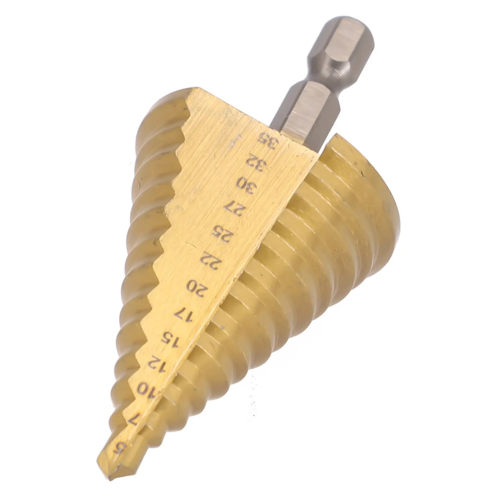HSS Step Drill Bit Straight Groove Titanium Coated Wood Metal Hole Cutter 13 Steps Multiple Hole Cone Drill Bits 5-35mm