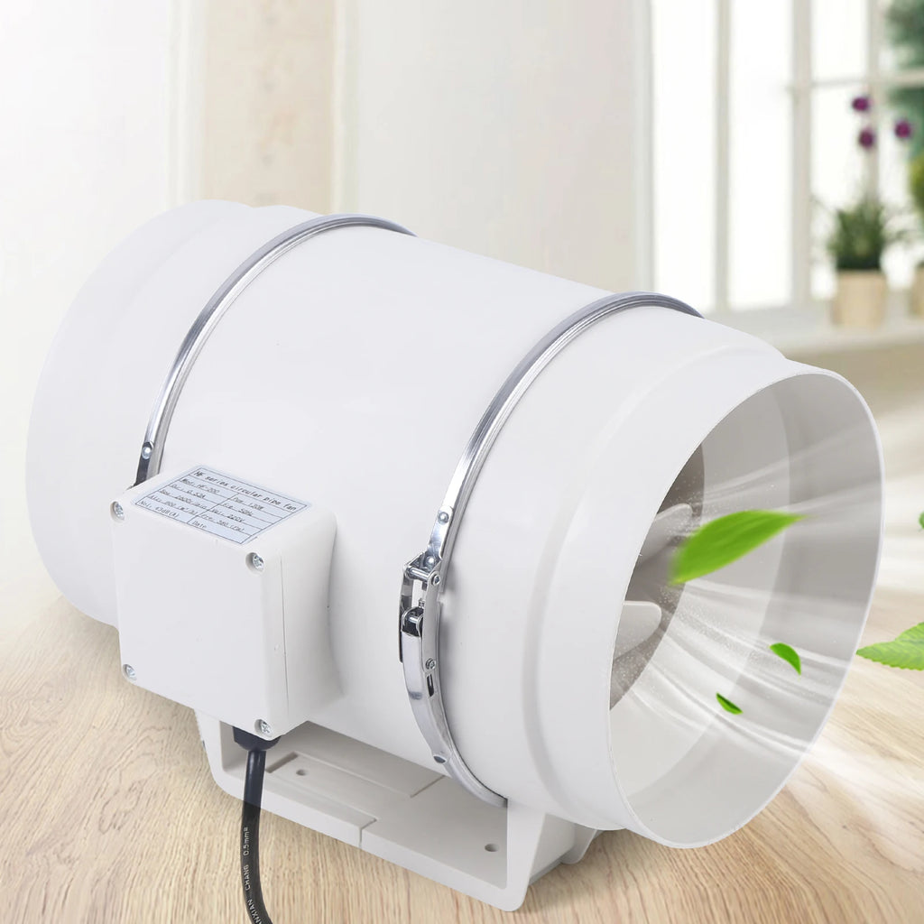 220V Exhaust Fan Silent Duct Ventilation Fan 2600RPM Duct Fan Pipe Extractor for Kitchen Bathroom Toilet (HF-100/HF-150/HF-200)
