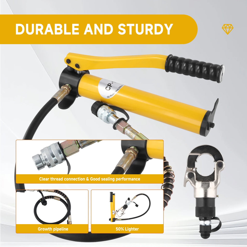 Hydraulic Pipe Crimping Tool Adjustable Crimper with Heavy-Duty Pressure for Copper Stainless Steel PEX Pipes TH V12/15/18/22/28