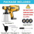 1500W Electric Cordless Spray Gun HVLP Paint Sprayer For Dewalt 20V MAX Battery Furniture Coating Airbrush