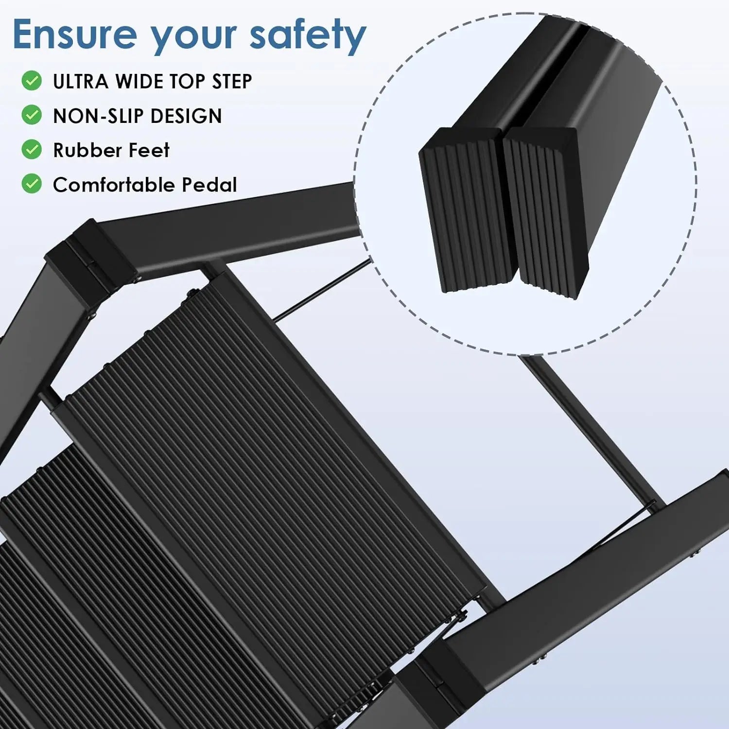 2-3-4 Step Ladder Aluminum Lightweight Folding Step Stool Wide Anti-Slip Pedal 150kg load Household Office Portable Stepladder