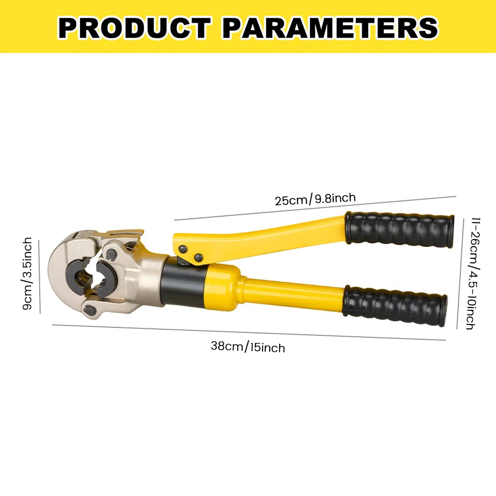 Hydraulic Pipe Crimping Tool Adjustable Crimper with Heavy-Duty Pressure for Copper Stainless Steel PEX Pipes TH V12/15/18/22/28