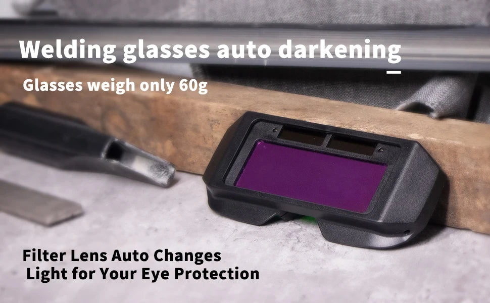 Lunettes de soudure auto-obscurcissantes solaires ultra-légères 60g compatibles TIG MIG MMA — zone-bricolage.com