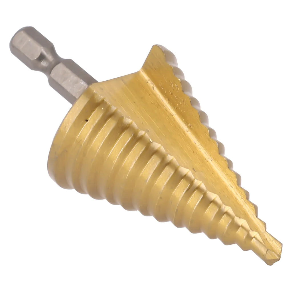 HSS Step Drill Bit Straight Groove Titanium Coated Wood Metal Hole Cutter 13 Steps Multiple Hole Cone Drill Bits 5-35mm