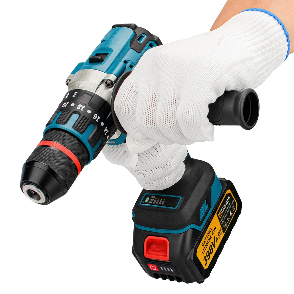 480N.M Brushless Electric Impact Drill Cordless Drill 13mm Electric Screwdriver DIY Driver Power Tool for Makita 18V Battery Pin
