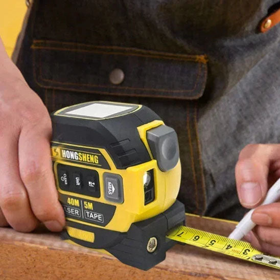 Mètre ruban et télémètre laser avec écran LCD, 5m / 40m