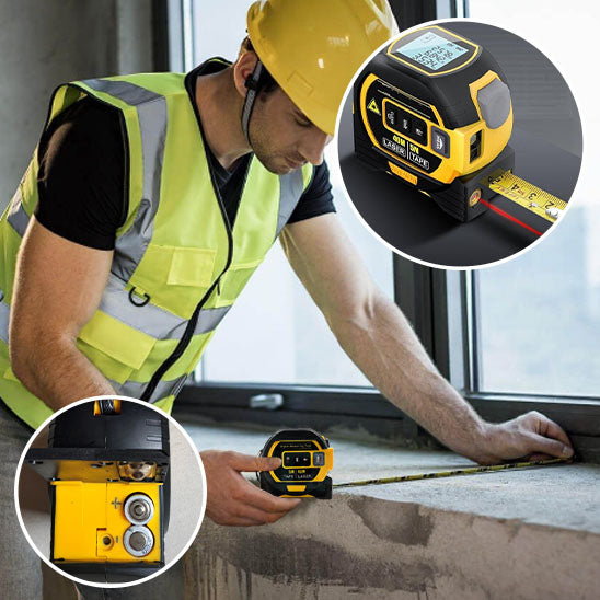 Mètre ruban et télémètre laser avec écran LCD, 5m / 40m