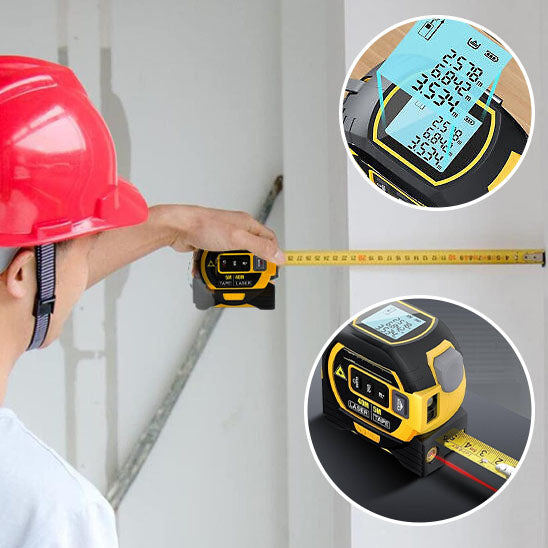 Mètre ruban et télémètre laser avec écran LCD, 5m / 40m